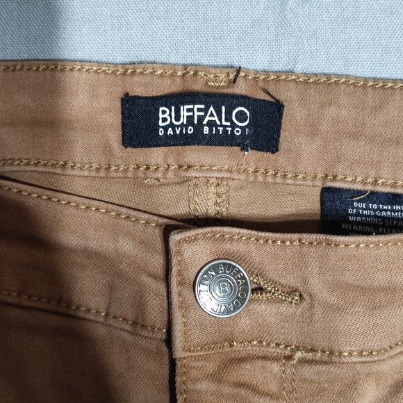 Buffalo David Bitton Hanna pants women's size 10 tan  High-rise stretch skinny - Picture 5 of 12